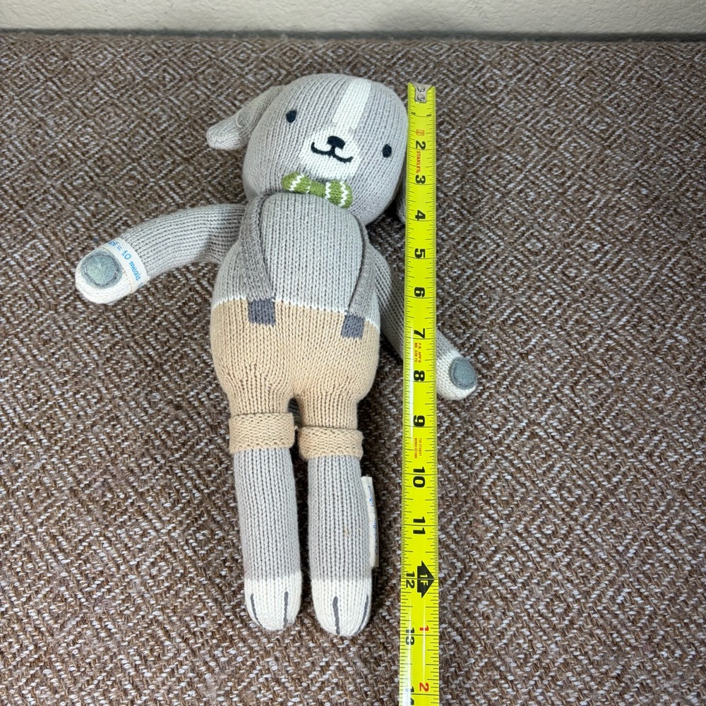 Cuddle and Kind Noah the Dog Plush Animal Toy Hand Knit Peru 13" Baby Keepsake - Picture 7 of 8